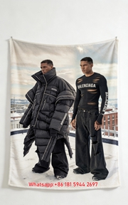 Balenciaga Winter Fashion Print Fleece Throw Blanket BA459